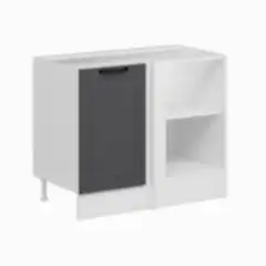 Alvinka Mutfak Modül Mbr_A Alt 1K1R 105Cm Köşe Dolap Beyaz Antrasit Suntalam