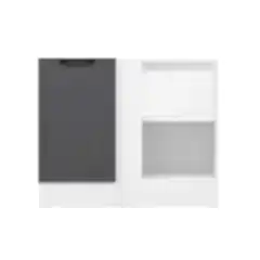 Alvinka Mutfak Modül Mbr_A Alt 1K1R 105Cm Köşe Dolap Beyaz Antrasit Suntalam