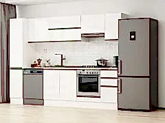 Alvinka 290X210 Cm High Gloss Mutfak Dolabı Mb-E90B40S40-1 High Gloss | Beyaz - Suntalam