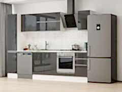 Alvinka 290X210 Cm High Gloss Mutfak Dolabı Mb-E90B40S40-2 High Gloss | Antrasit - Mdf