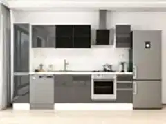 Alvinka 290X210 Cm High Gloss Mutfak Dolabı Mb-E90B40S40-3 High Gloss | Antrasit - Suntalam