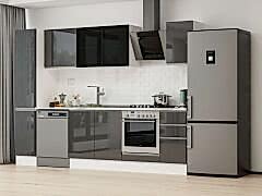 Alvinka 290X210 Cm High Gloss Mutfak Dolabı Mb-E90B40S40-3 High Gloss | Antrasit - Suntalam