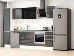 Alvinka 290X210 Cm High Gloss Mutfak Dolabı Mb-E90B40S40-3 High Gloss | Antrasit - Mdf