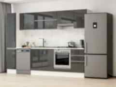 Alvinka 295X210 Cm High Gloss Mutfak Dolabı Mb-E90B40S45-1 High Gloss | Antrasit - Suntalam