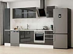 Alvinka 295X210 Cm High Gloss Mutfak Dolabı Mb-E90B40S45-2 High Gloss | Antrasit - Mdf