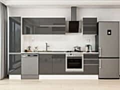 Alvinka 300X210 Cm High Gloss Mutfak Dolabı Mb-E90B40S50-2 High Gloss | Antrasit - Suntalam