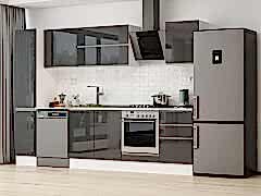 Alvinka 300X210 Cm High Gloss Mutfak Dolabı Mb-E90B40S50-2 High Gloss | Antrasit - Mdf