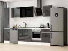 Alvinka 300X210 Cm High Gloss Mutfak Dolabı Mb-E90B40S50-3 High Gloss | Antrasit - Mdf