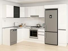 Alvinka 180-330X222 Cm Hg_J Köşe Mutfak Dolabı Beyaz - Mdf