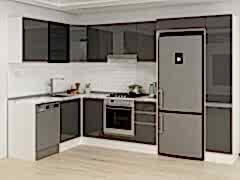 Alvinka 180-330X222 Cm Hg_J Köşe Mutfak Dolabı Antrasit - Mdf