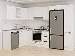 Alvinka 180-330X222 Cm Mbr_A Köşe Mutfak Dolabı Beyaz - Mdf