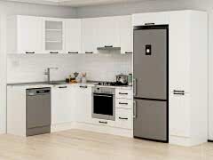 Alvinka 180-330X222 Cm Mbr_A Köşe Mutfak Dolabı Beyaz - Mdf