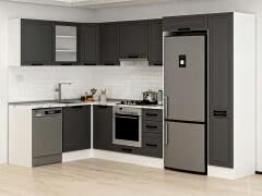 Alvinka 180-330X222 Cm Mbr_A Köşe Mutfak Dolabı Antrasit - Suntalam