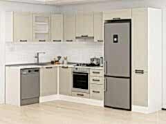 Alvinka 180-330X222 Cm Mbr_A Köşe Mutfak Dolabı Kumtaşı - Mdf