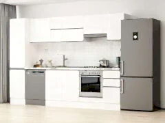 Alvinka 295X210 Cm High Gloss Mutfak Dolabı Mb-E90B45S40-1 High Gloss | Beyaz - Suntalam