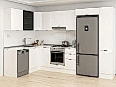 Alvinka 180-330X222 Cm Mbr_B Köşe Mutfak Dolabı Beyaz - Mdf