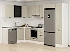 Alvinka 180-330X222 Cm Mbr_B Köşe Mutfak Dolabı Kumtaşı - Mdf