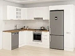 Alvinka 180-330X222 Cm Mbr_C Köşe Mutfak Dolabı Beyaz - Suntalam