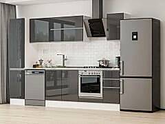 Alvinka 295X210 Cm High Gloss Mutfak Dolabı Mb-E90B45S40-2 High Gloss | Antrasit - Suntalam