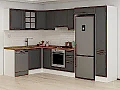 Alvinka 180-330X222 Cm Mbr_C Köşe Mutfak Dolabı Antrasit - Suntalam