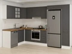 Alvinka 180-330X222 Cm Mbr_C Köşe Mutfak Dolabı Antrasit - Mdf