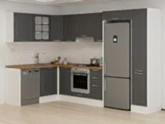 Alvinka 180-330X222 Cm Mbr_C Köşe Mutfak Dolabı Antrasit - Mdf