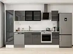 Alvinka 295X210 Cm High Gloss Mutfak Dolabı Mb-E90B45S40-3 High Gloss | Antrasit - Suntalam