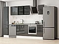 Alvinka 295X210 Cm High Gloss Mutfak Dolabı Mb-E90B45S40-3 High Gloss | Antrasit - Suntalam