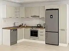 Alvinka 180-330X222 Cm Mbr_C Köşe Mutfak Dolabı Kumtaşı - Mdf