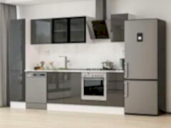 Alvinka 295X210 Cm High Gloss Mutfak Dolabı Mb-E90B45S40-3 High Gloss | Antrasit - Mdf