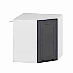 Alvinka Mutfak Modül Mbr_A Üst 1Dk1R 60-H60Cm Köşe Dolap Beyaz Antrasit Mdf