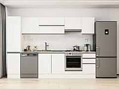 Alvinka 300X210 Cm High Gloss Mutfak Dolabı Mb-E90B45S45-1 High Gloss | Beyaz - Mdf