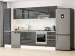 Alvinka 300X210 Cm High Gloss Mutfak Dolabı Mb-E90B45S45-1 High Gloss | Antrasit - Mdf