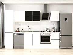 Alvinka 300X210 Cm High Gloss Mutfak Dolabı Mb-E90B45S45-3 High Gloss | Beyaz - Suntalam