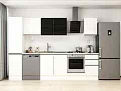 Alvinka 300X210 Cm High Gloss Mutfak Dolabı Mb-E90B45S45-3 High Gloss | Beyaz - Mdf