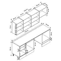 Alvinka 230X210 Cm Mbr_B Mutfak Dolabı Beyaz - Mdf