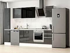 Alvinka 300X210 Cm High Gloss Mutfak Dolabı Mb-E90B45S45-3 High Gloss | Antrasit - Mdf