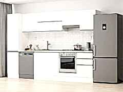 Alvinka 305X210 Cm High Gloss Mutfak Dolabı Mb-E90B45S50-1 High Gloss | Beyaz - Suntalam