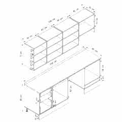 Alvinka 230X210 Cm Mbr_B Mutfak Dolabı Antrasit - Mdf