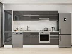 Alvinka 305X210 Cm High Gloss Mutfak Dolabı Mb-E90B45S50-1 High Gloss | Antrasit - Suntalam