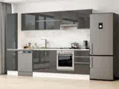 Alvinka 305X210 Cm High Gloss Mutfak Dolabı Mb-E90B45S50-1 High Gloss | Antrasit - Suntalam