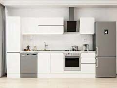 Alvinka 305X210 Cm High Gloss Mutfak Dolabı Mb-E90B45S50-2 High Gloss | Beyaz - Mdf