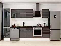 Alvinka 305X210 Cm High Gloss Mutfak Dolabı Mb-E90B45S50-2 High Gloss | Antrasit - Suntalam