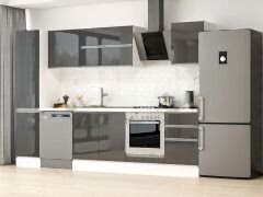 Alvinka 305X210 Cm High Gloss Mutfak Dolabı Mb-E90B45S50-2 High Gloss | Antrasit - Suntalam