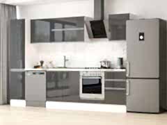 Alvinka 305X210 Cm High Gloss Mutfak Dolabı Mb-E90B45S50-2 High Gloss | Antrasit - Mdf