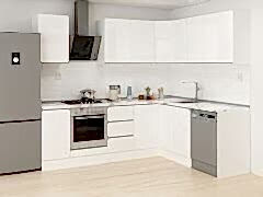 Alvinka 250-200X222 Cm Hg_J Köşe Mutfak Dolabı Beyaz - Suntalam