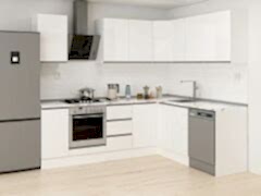 Alvinka 250-200X222 Cm Hg_J Köşe Mutfak Dolabı Beyaz - Mdf