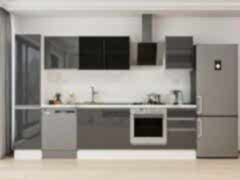 Alvinka 305X210 Cm High Gloss Mutfak Dolabı Mb-E90B45S50-3 High Gloss | Antrasit - Mdf