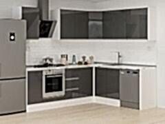 Alvinka 250-200X222 Cm Hg_J Köşe Mutfak Dolabı Antrasit - Suntalam