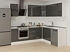 Alvinka 250-200X222 Cm Hg_J Köşe Mutfak Dolabı Antrasit - Mdf